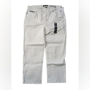 DKNY Women's Rivington Slim Straight Crop Jeans optic white 30/10